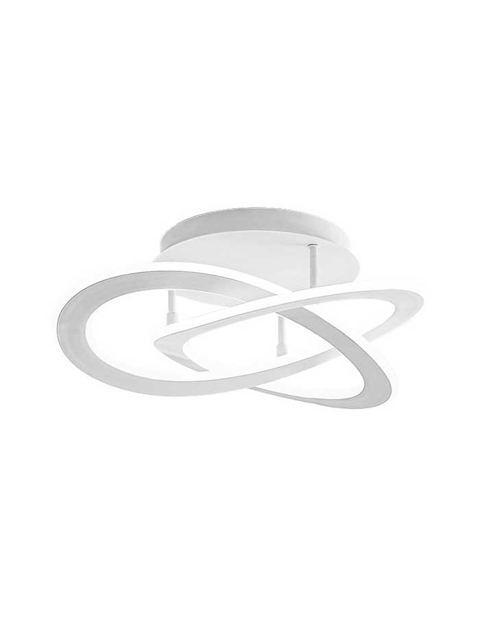 Plafoniera Gea Yara PM accesa in soggiorno moderno