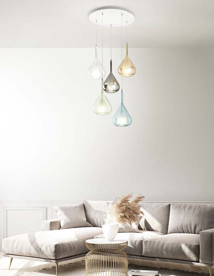 Fabas Luce Lila sospensione rotonda