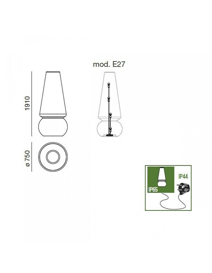 Linea Light Marge Lampada da Esterno in Polietilene - E27 - immagine 3