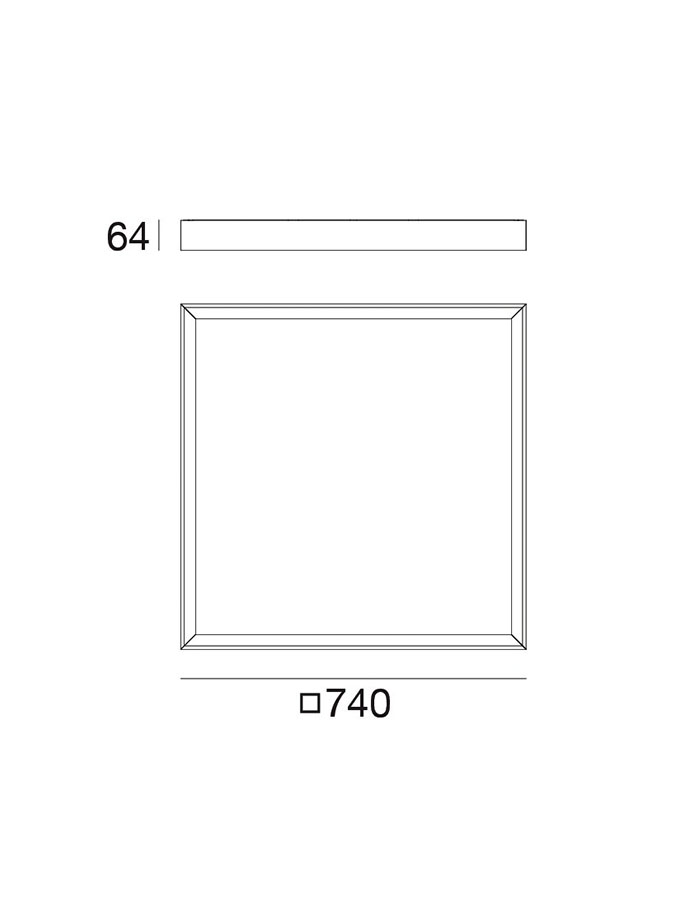 Linea Light Tara Maxi Plafoniera 74x74 cm Led Dimmerabile - immagine 2