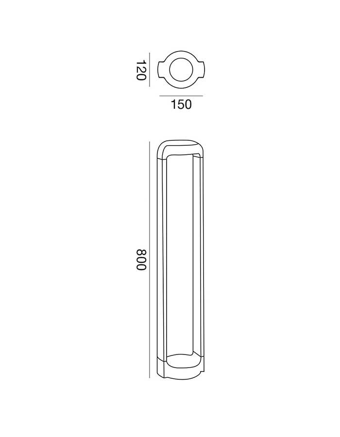 Gea Eurus Paletto Led IP65 H. 30/50/80 cm - 3000/4000 K - immagine 4