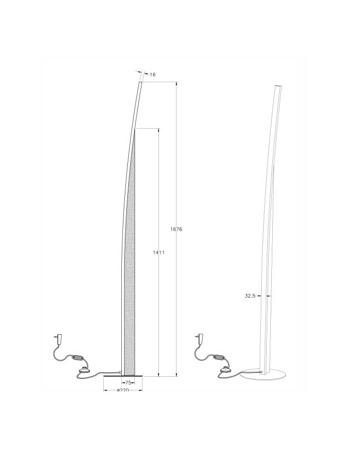 Fabas Luce Cordoba Piantana Led Dimmerabile in Legno - 3000 K - immagine 3
