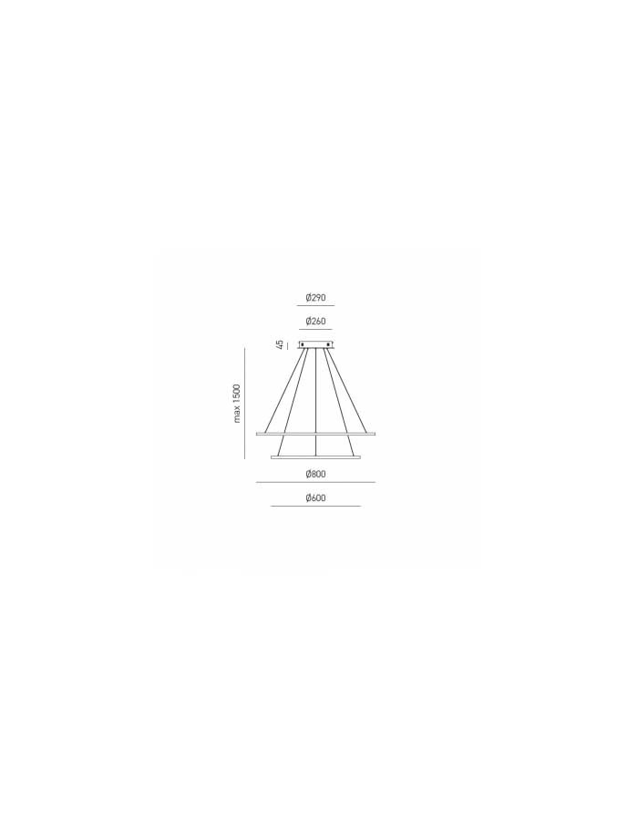 Gea Erika S2 Sospensione Led Ø80+60 cm Dimmerabile - 3000 K - immagine 3