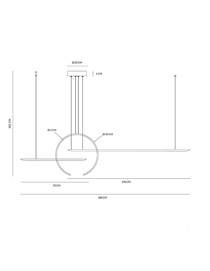 Vivida In&Out Sospensione Led L.191 cm - CCT - immagine 2
