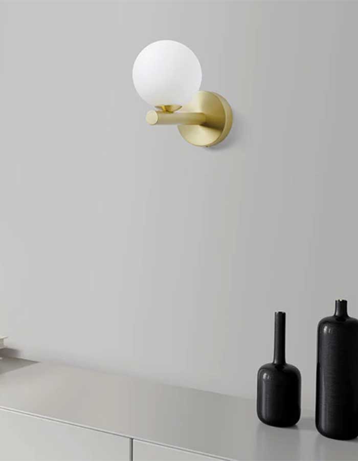 Applique Sfera Vetro Opale Miloox POMI' | Luce Diffusa - immagine 2