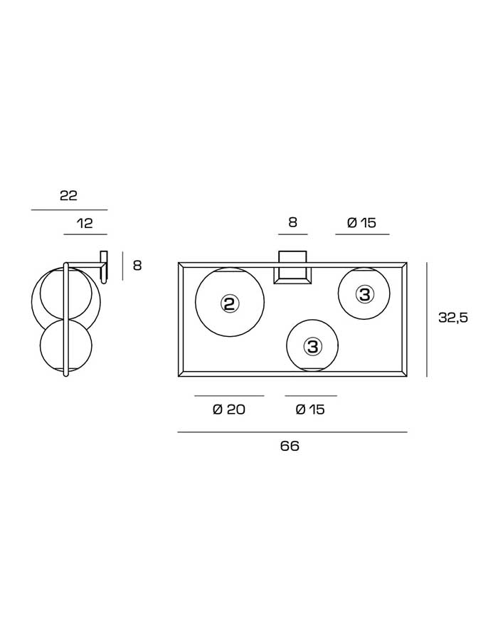 Applique Design Miloox BUBLE 3 Luci G9 Vetro Opalino - immagine 3