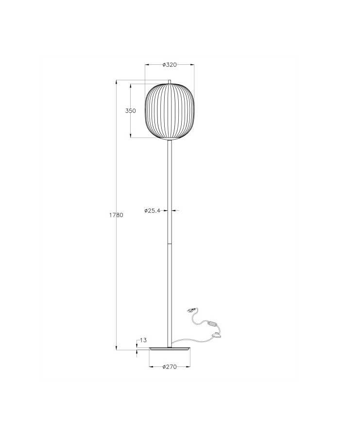 Fabas Luce Domizia Piantana in Vetro - E27 - immagine 2