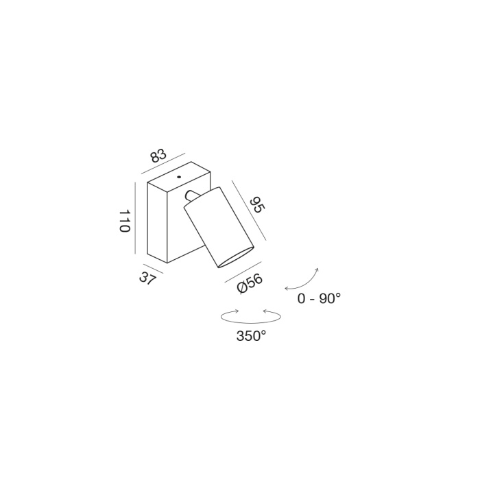 GEA Applique Singola IP65 GES2070 da Esterno - GU10 - immagine 2