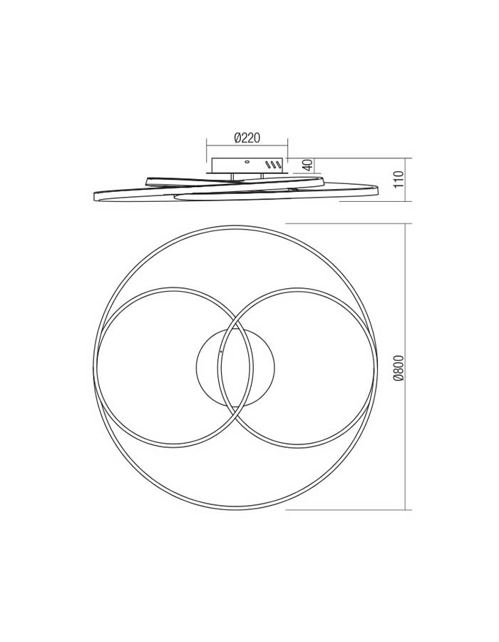 Redo Centrix Plafoniera Led Ø80 cm - 3000/4000 K - immagine 2