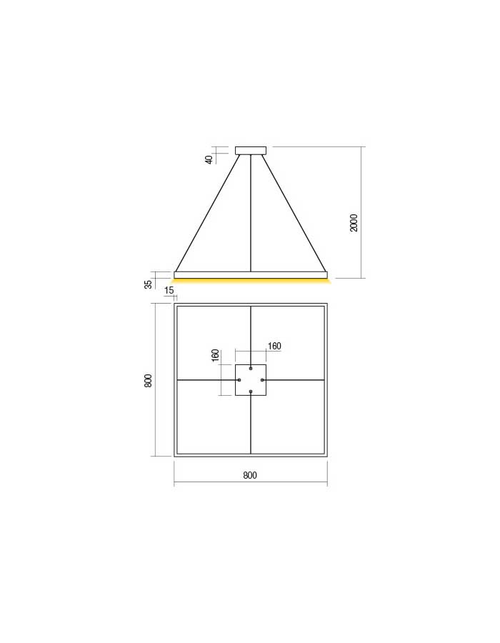 Redo Febe Square Sospensione Led Dimmerabile - 3000/4000 K - immagine 2