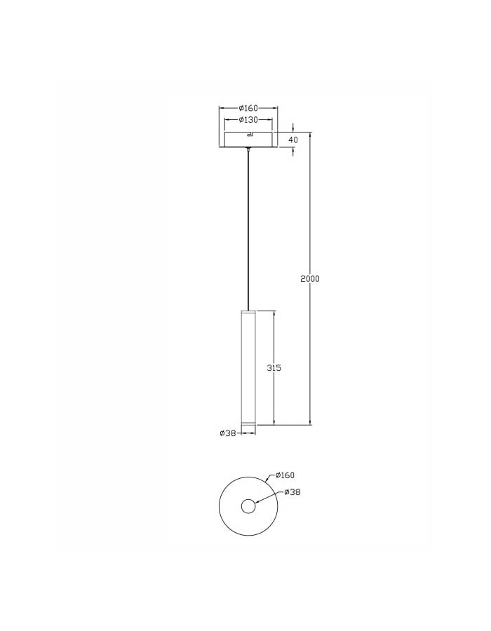 Fabas Luce Prado Sospensione Singola Led Bi-Emissione Dimm. - immagine 2