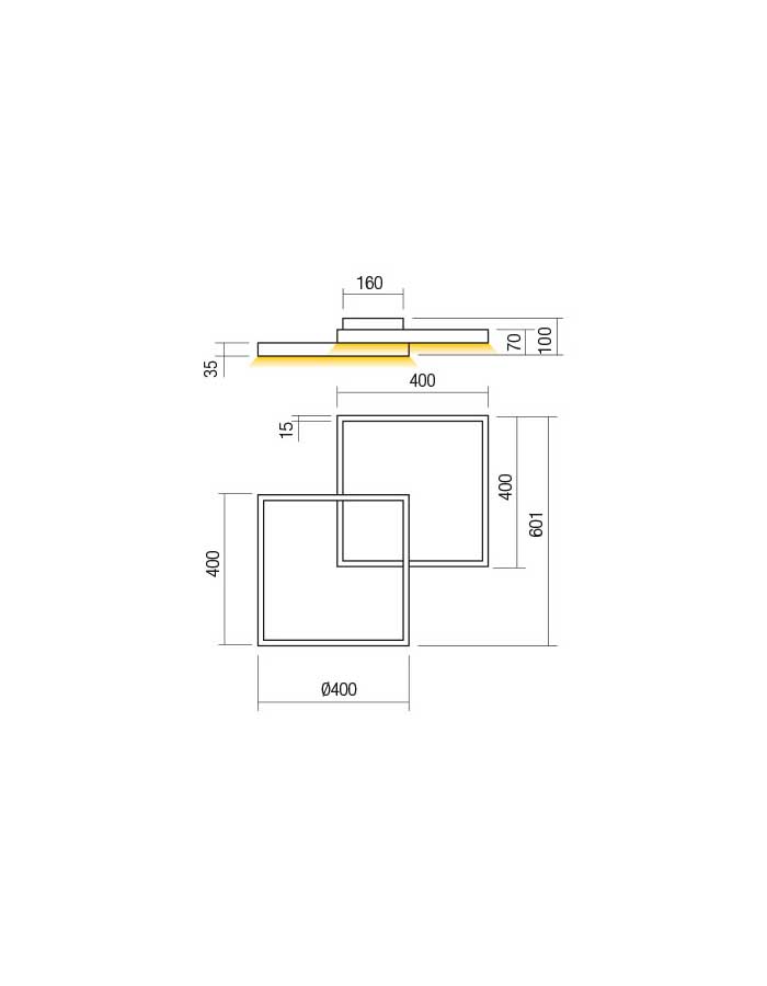 Redo Febe Square Lampada da Muro Led Dimm. - 3000/4000 K - immagine 3