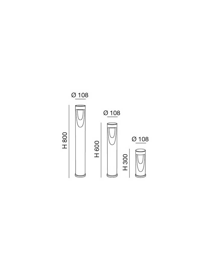 Fabas Luce Teo Paletto Led per Vialetti IP65 - 3000 K - immagine 2