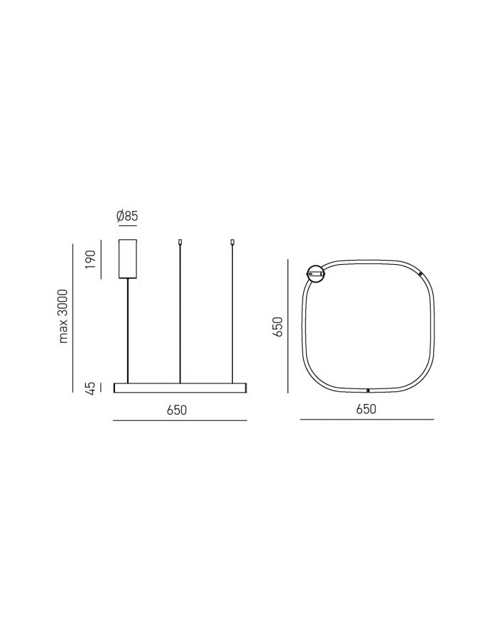 Gea Criseide S/1P-Q Sospensione Led Bi-Emissione Dimm. 3000K - immagine 3