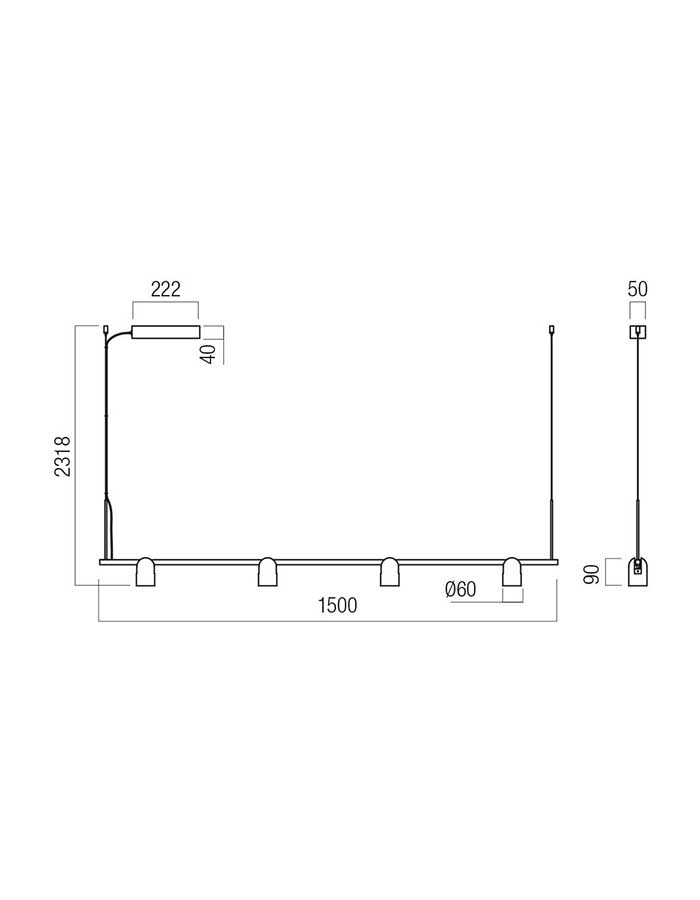 Redo KOBE Sospensione Led Dimmerabile - 27000/3000 K - immagine 2