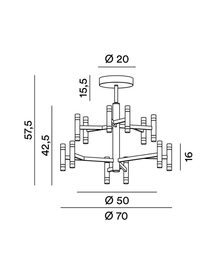 Perenz Candles Sospensione Led Dimmerabile - 3000 K - immagine 2