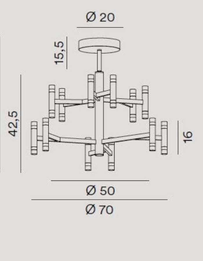 Perenz Candles Plafoniera Led Dimmerabile - 3000 K - immagine 2
