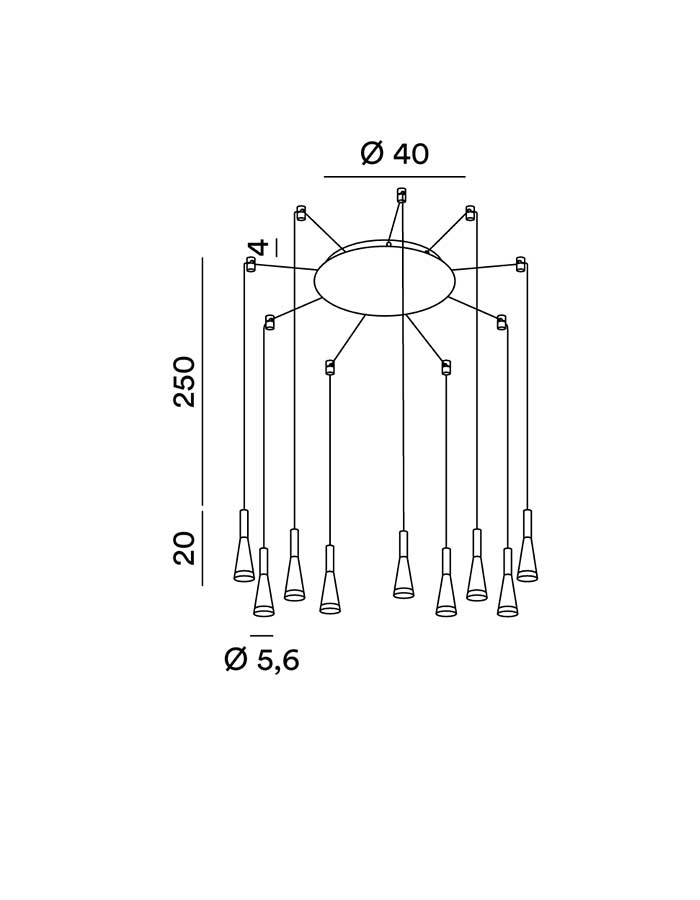 Perenz Cone Sospensione Led Decentrata a 5/9 Luci - 3000 K - immagine 4