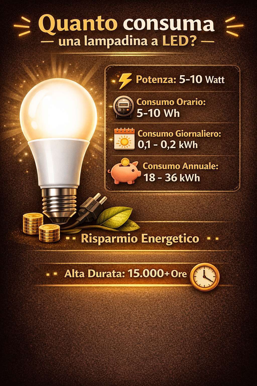 consumo lampadine a led