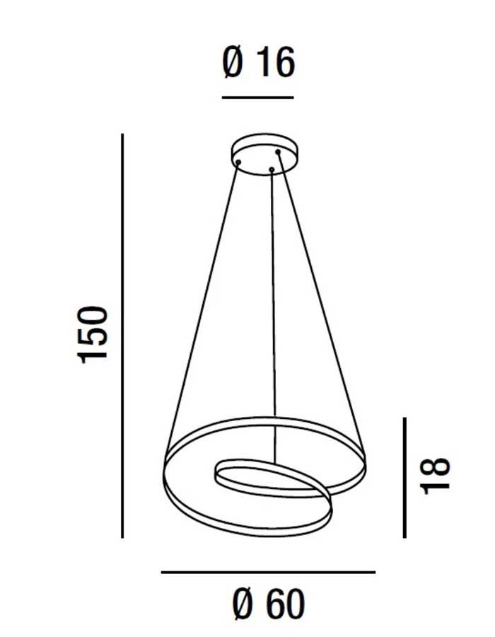 Perenz Ritmo Sospensione Led Dimmerabile Ø 60,80 cm - CCT - immagine 3