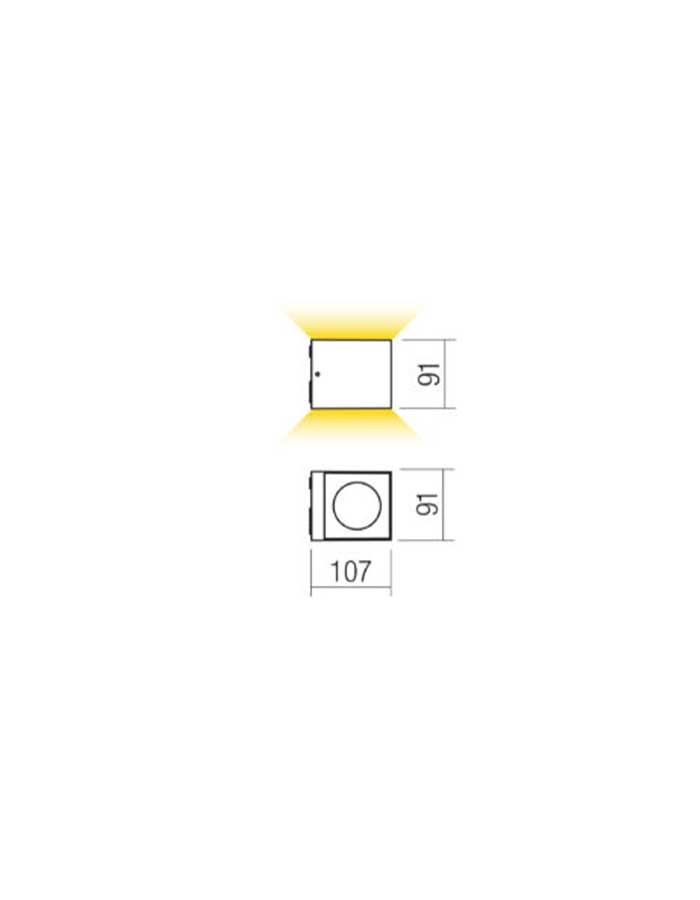 Redo Teko Applique Led IP65 in Alluminio e Vetro - 2700/3000 K - immagine 3