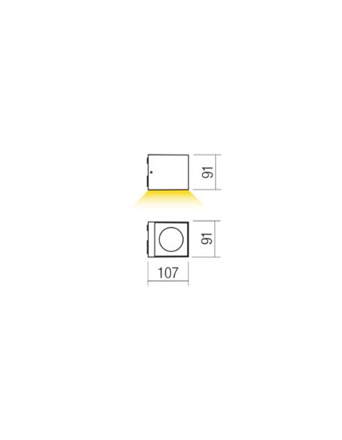 Redo Teko Applique Led IP65 in Alluminio e Vetro - 2700/3000 K - immagine 2
