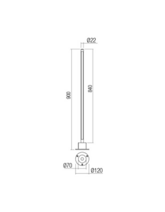 Redo Wiki Paletto Led IP65 in Alluminio - 3000 K - immagine 4