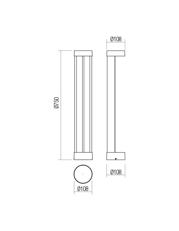Redo Zeus Paletto Led IP65 in Alluminio - 3000 K - immagine 4