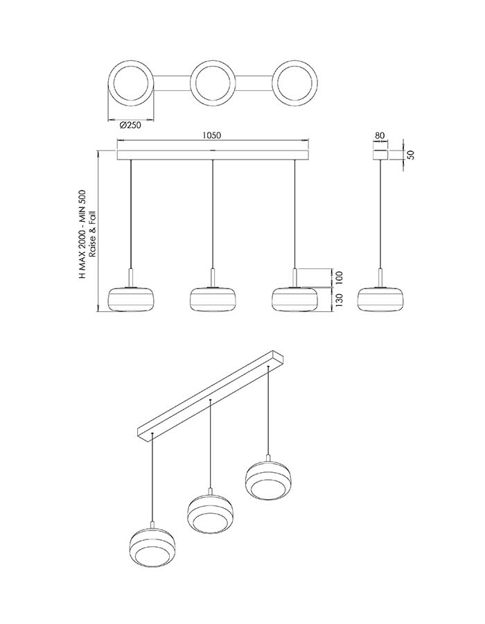 Fabas Luce Devero Sospensione Lineare Led Dimmerabile - CCT - immagine 2