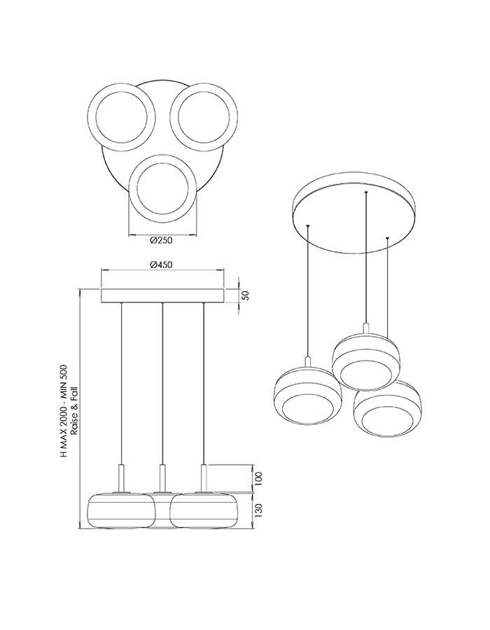 Fabas Luce Devero Sospensione Ø45 cm Led Dimmerabile - CCT - immagine 2