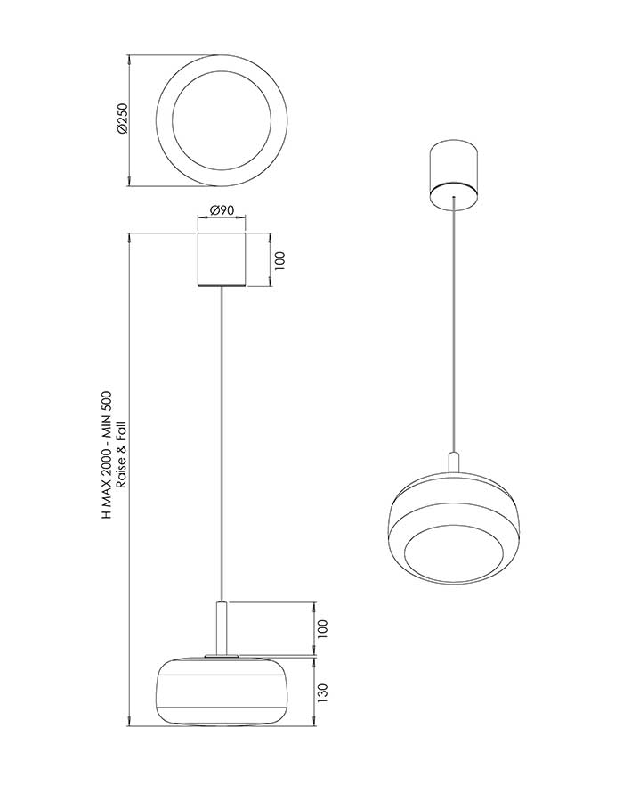 Fabas Luce Devero Sospensione Singola Led Dimmerabile - CCT - immagine 2