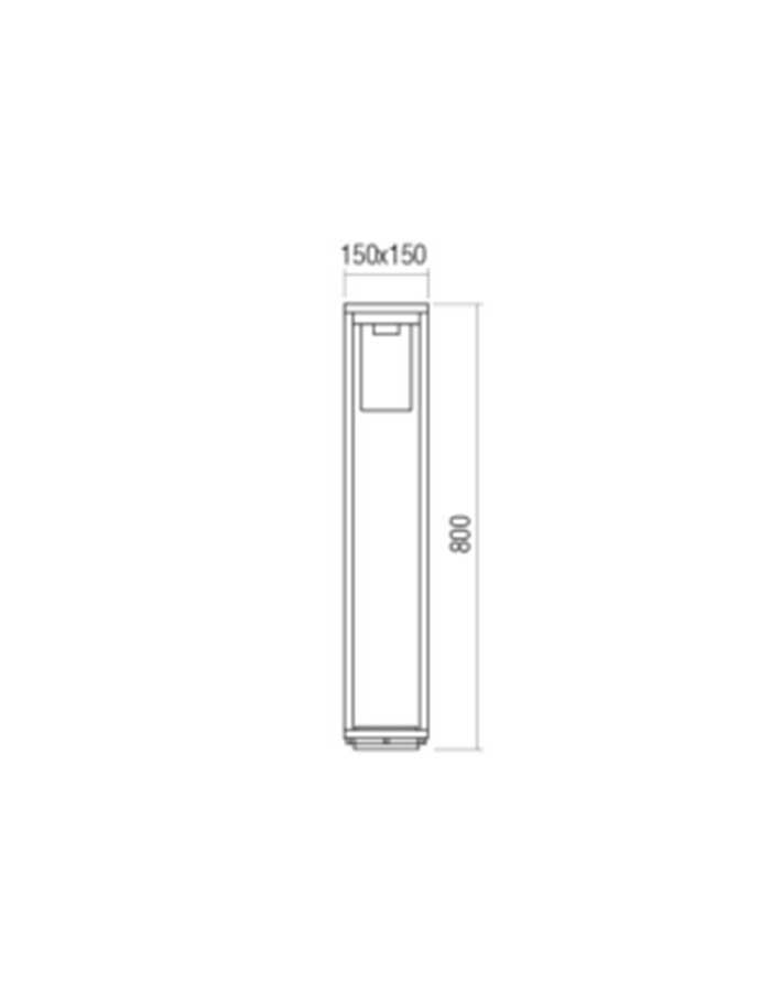 Redo Lagos Paletto IP54 in Alluminio e Policarbonato - E27 - immagine 4